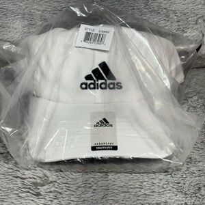 Adidas White and Black Curved Brim Hat